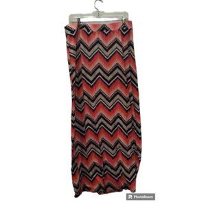 Bobbie Brooks Plus zig zag multi color maxi skirt